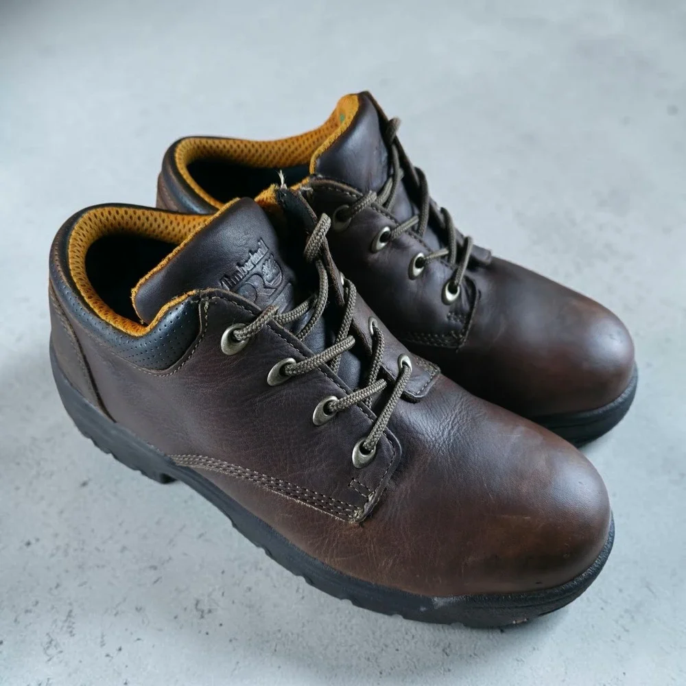 Timberland PRO Oxford Sneaker Mens Size 9 M TiTAN 47028 Brown Leather Safety Toe